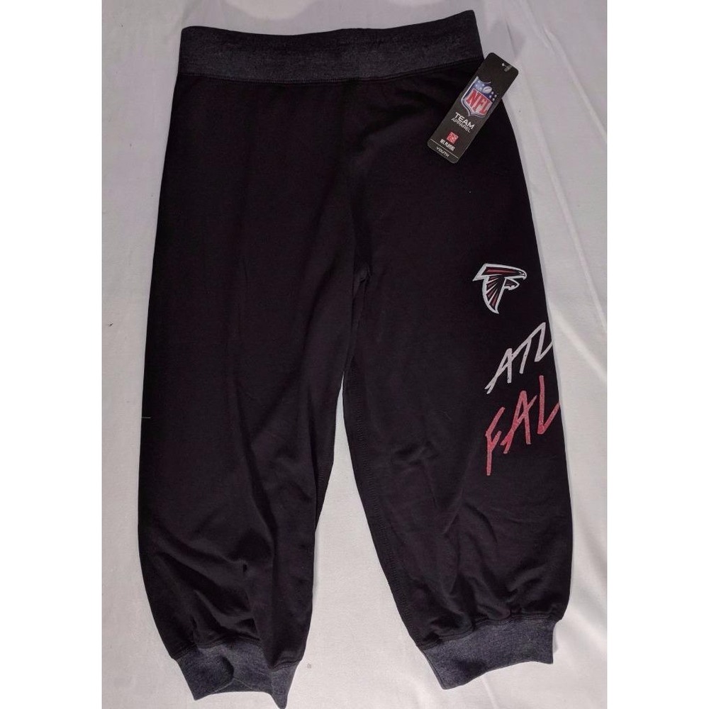 Girls M NFL Team Apparel Atlanta Falcons 3/4 Length Capri Sweatpant‎ Pants NEW